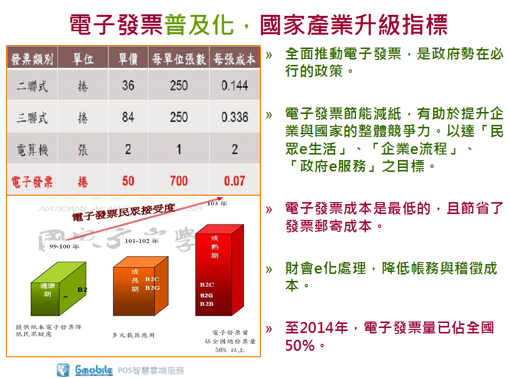 電子發票普及化，國家產業升級指標